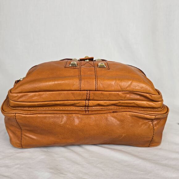 Gianni Bini Leather Shoulder Bag Chestnut - Cognac Brown - Picture 8 of 16